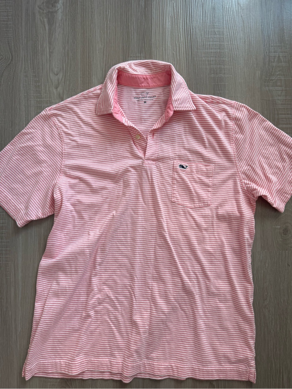 Vineyard Vines Men’s Pink Stripe Polo Shirt Medium